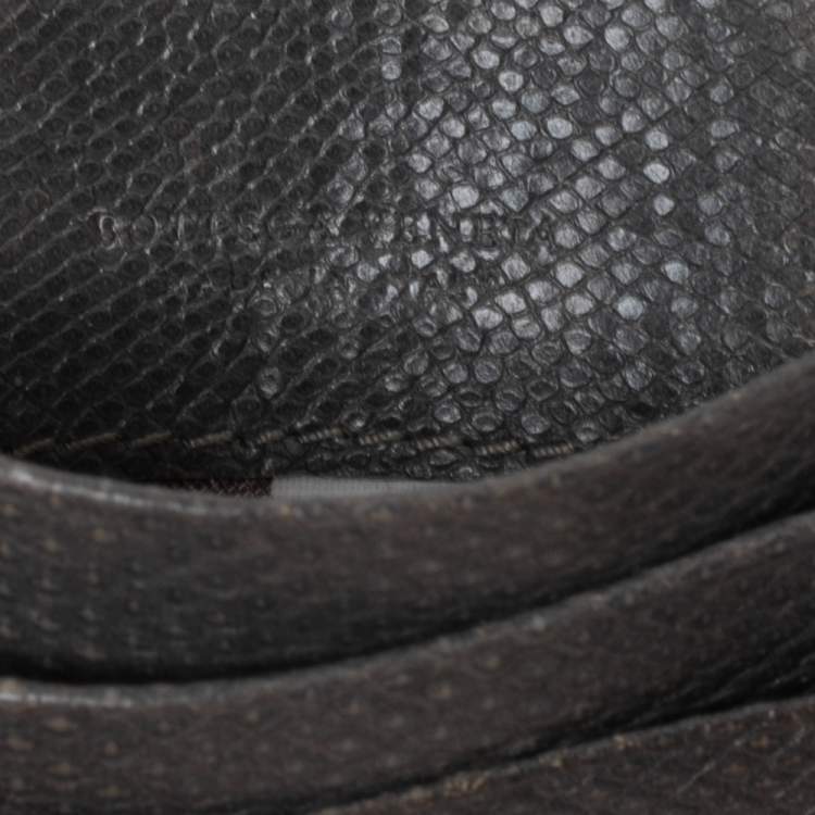 Pre Owned Bottega Veneta Grey Intrecciato Karung Card Holder