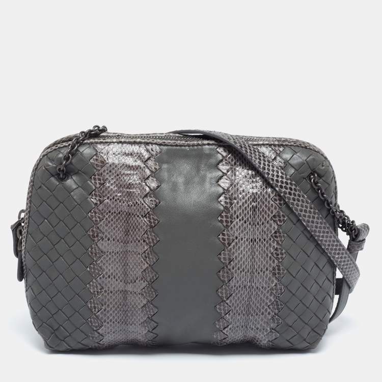 Bottega Veneta Nodini Messenger Bag, Gray