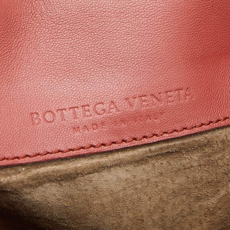 Pre Owned Bottega Veneta Brown Intrecciato Leather Flap Tassel Belt Bag