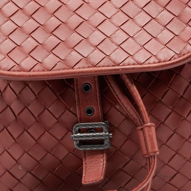 Pre Owned Bottega Veneta Brown Intrecciato Leather Flap Tassel Belt Bag