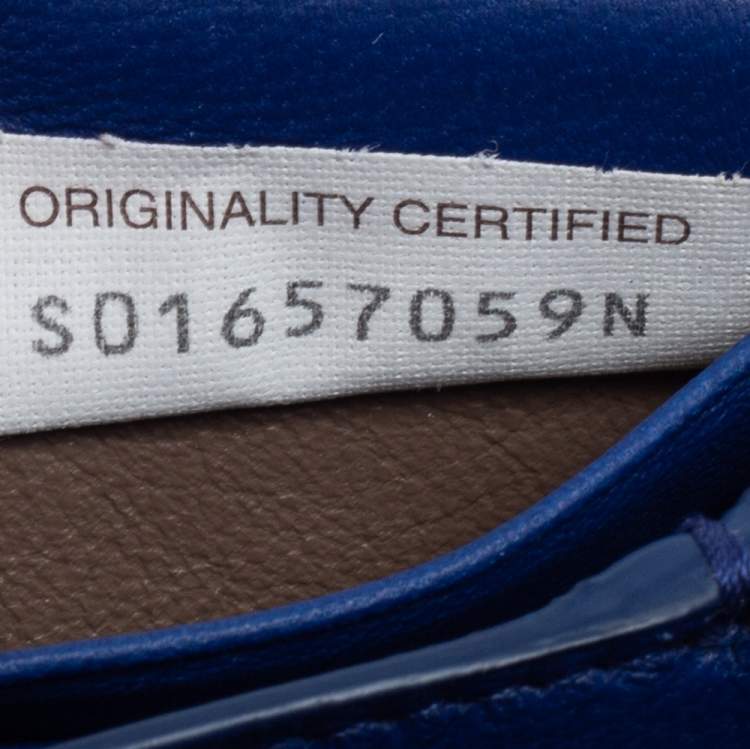 Pre Owned Bottega Veneta Blue Intrecciato Leather Flap Wallet On Chain