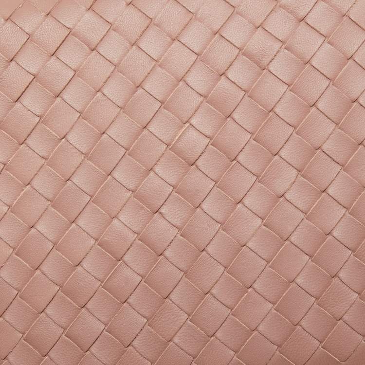 Pre Owned Bottega Veneta Old Rose Intrecciato Leather Wallet on Chain