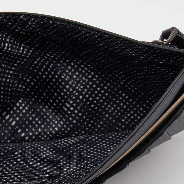 Pre Owned Bottega Veneta Black Leather Intrecciato Cheque Wallet 