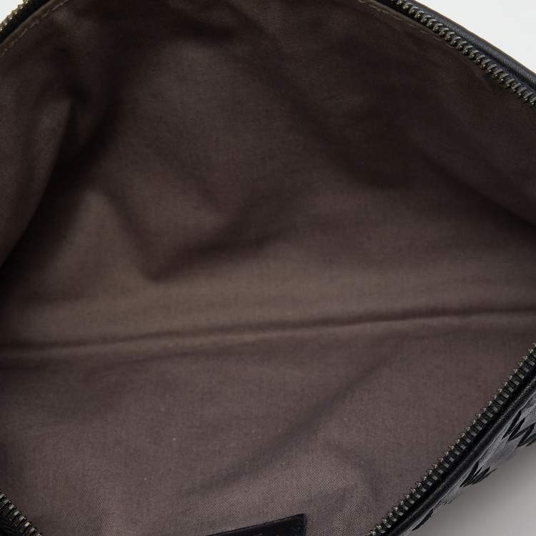 Pre Owned Bottega Veneta Black Intrecciato Leather Clutch