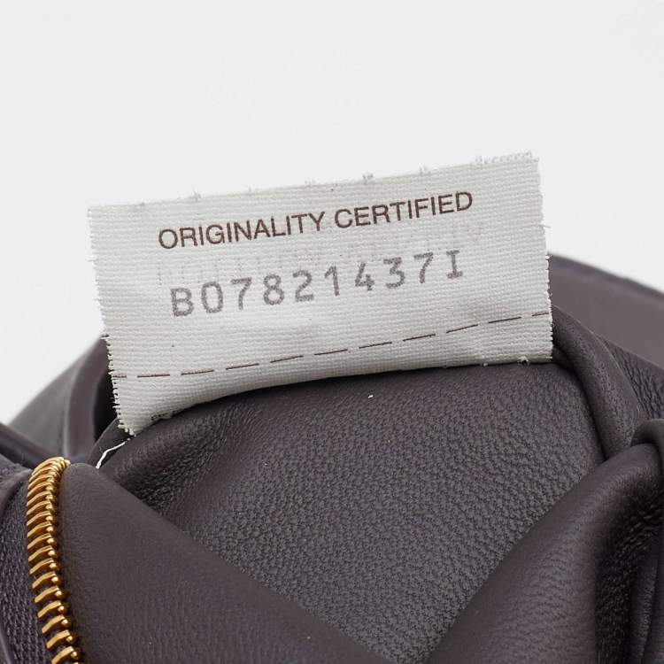 Pre Owned Bottega Veneta Plum Leather Small Piazza Top Handle Bag