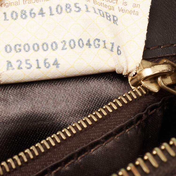 Pre Owned Bottega Veneta Brown Signature Canvas and Leather Boston Bag