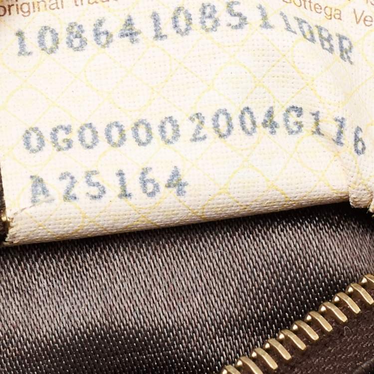 Pre Owned Bottega Veneta Brown Signature Canvas and Leather Boston Bag
