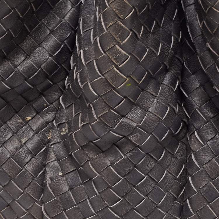 Pre Owned Bottega Veneta Grey Intrecciato Leather Medium Roma Tote