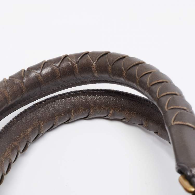 Pre Owned Bottega Veneta Grey Intrecciato Leather Medium Roma Tote