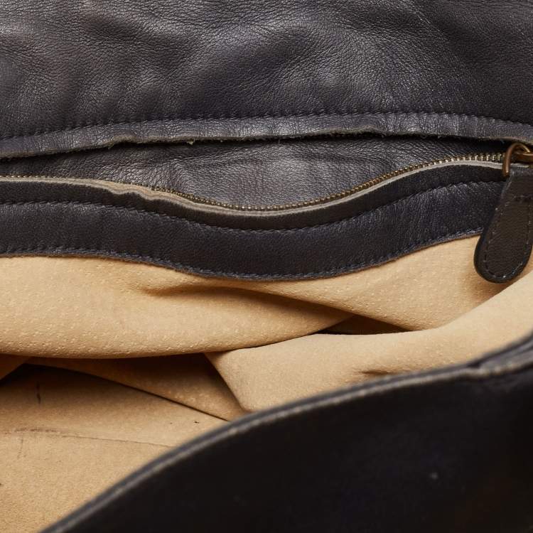 Pre Owned Bottega Veneta Grey Intrecciato Leather Medium Roma Tote