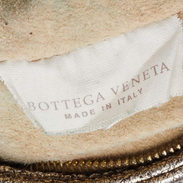 Pre Owned Bottega Veneta Metallic Silver Leather Shoulder Bag