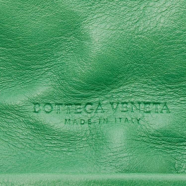 Pre Owned Bottega Veneta Green Intrecciato Leather Shoulder Bag