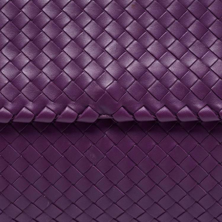 مملوكة مسبقًا Bottega Veneta Purple Intrecciato Leather Olimpia Top Handle Bag