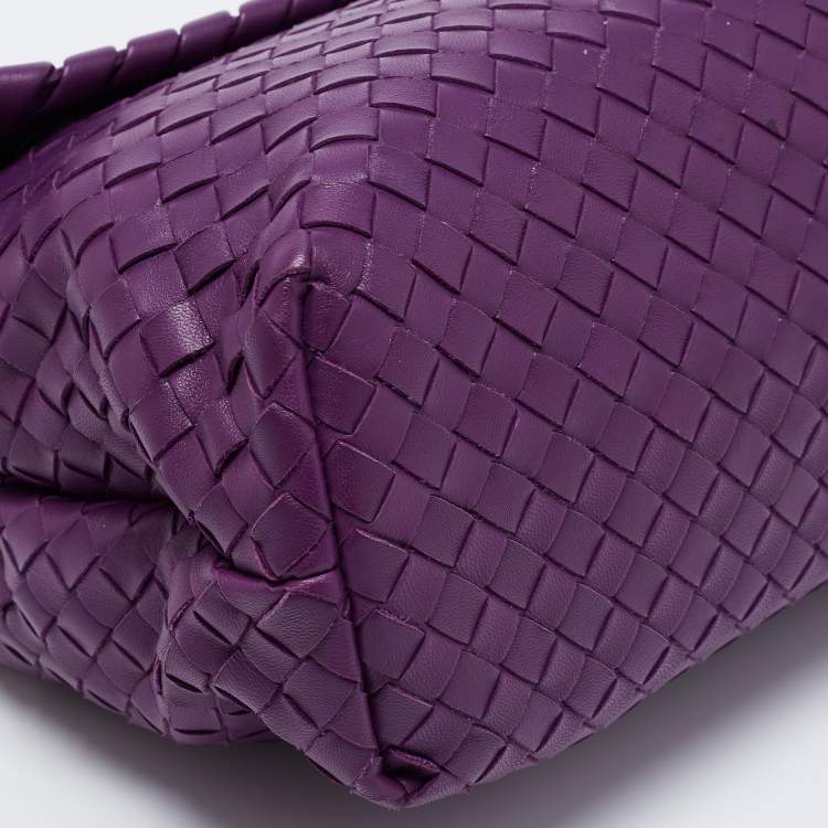 مملوكة مسبقًا Bottega Veneta Purple Intrecciato Leather Olimpia Top Handle Bag