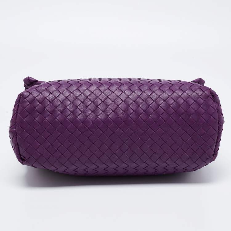 مملوكة مسبقًا Bottega Veneta Purple Intrecciato Leather Olimpia Top Handle Bag