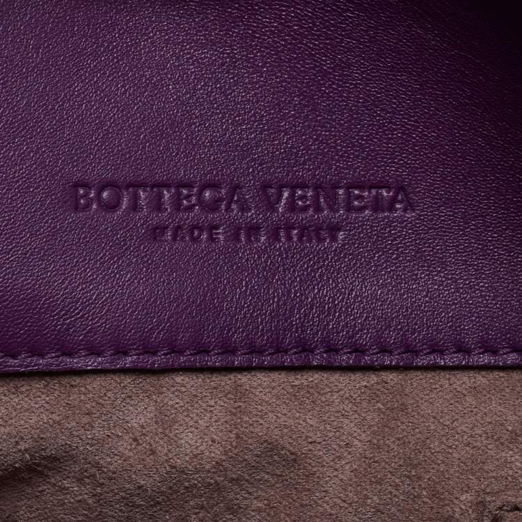 مملوكة مسبقًا Bottega Veneta Purple Intrecciato Leather Olimpia Top Handle Bag
