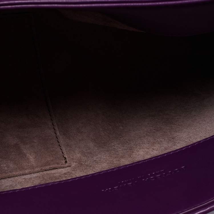 مملوكة مسبقًا Bottega Veneta Purple Intrecciato Leather Olimpia Top Handle Bag