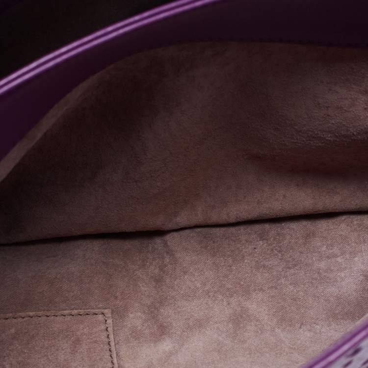 مملوكة مسبقًا Bottega Veneta Purple Intrecciato Leather Olimpia Top Handle Bag
