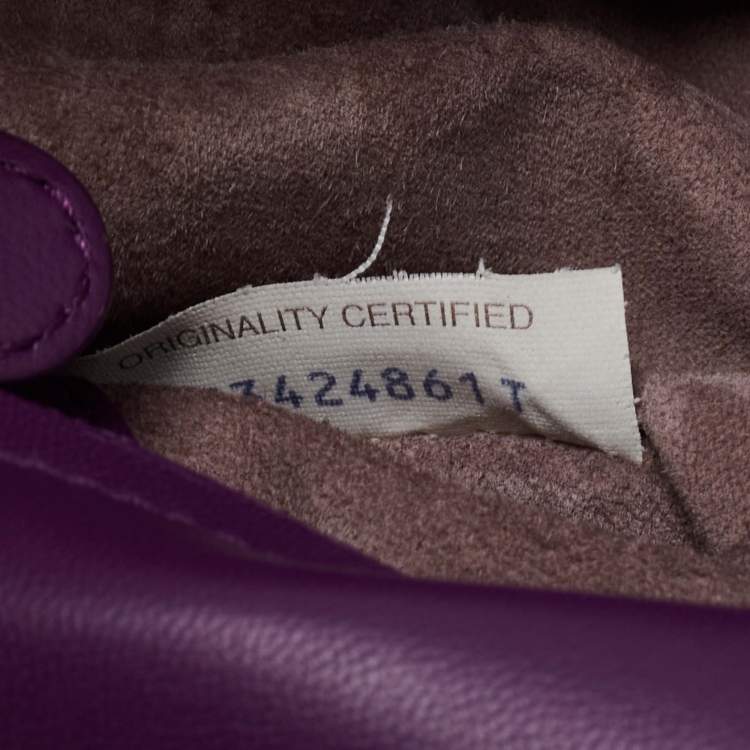 مملوكة مسبقًا Bottega Veneta Purple Intrecciato Leather Olimpia Top Handle Bag