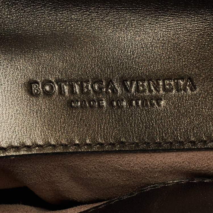 Pre Owned Bottega Veneta Metallic Tri Color Leather Small Small Piazza Bag
