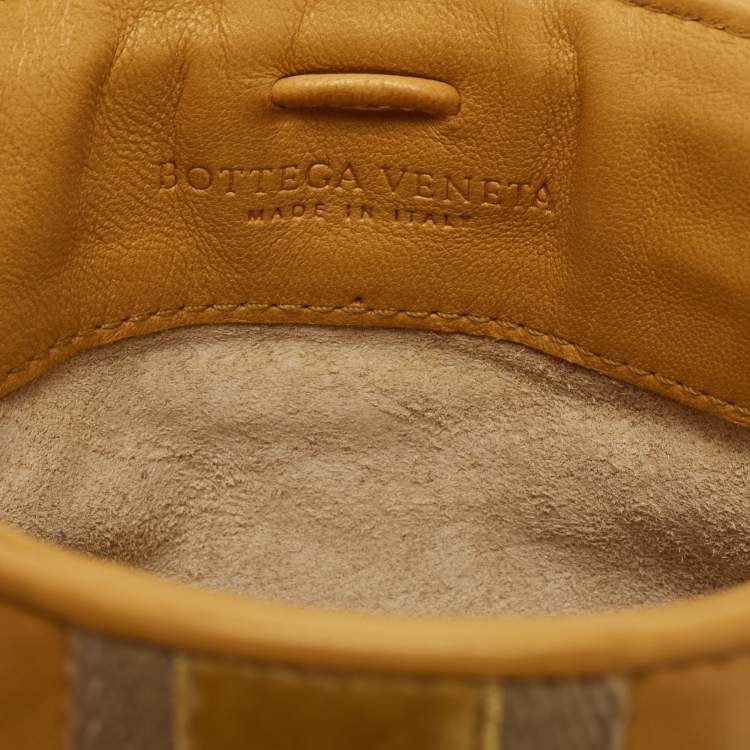 Pre Owned Bottega Veneta Yellow Intrecciato Leather Shoulder Bag