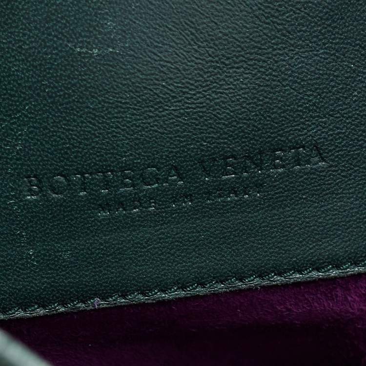 Pre Owned Bottega Veneta Green Intrecciato Leather Medium Roma Tote