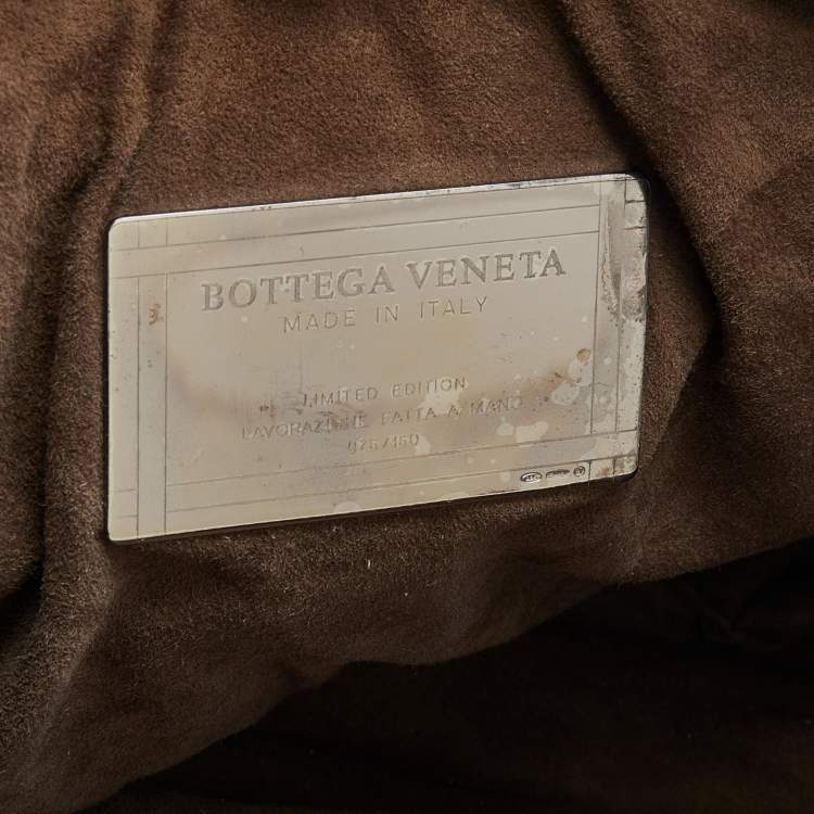 Pre Owned Bottega Veneta Brown Intrecciato Karung Bowling Bag