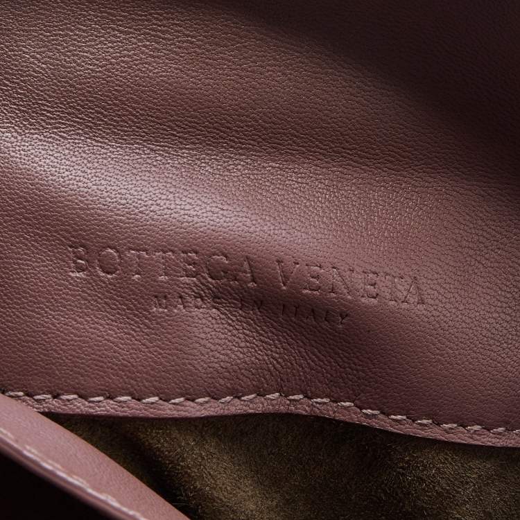 Pre Owned Bottega Veneta Dusty Pink Intrecciato Leather Mini Messenger Bag