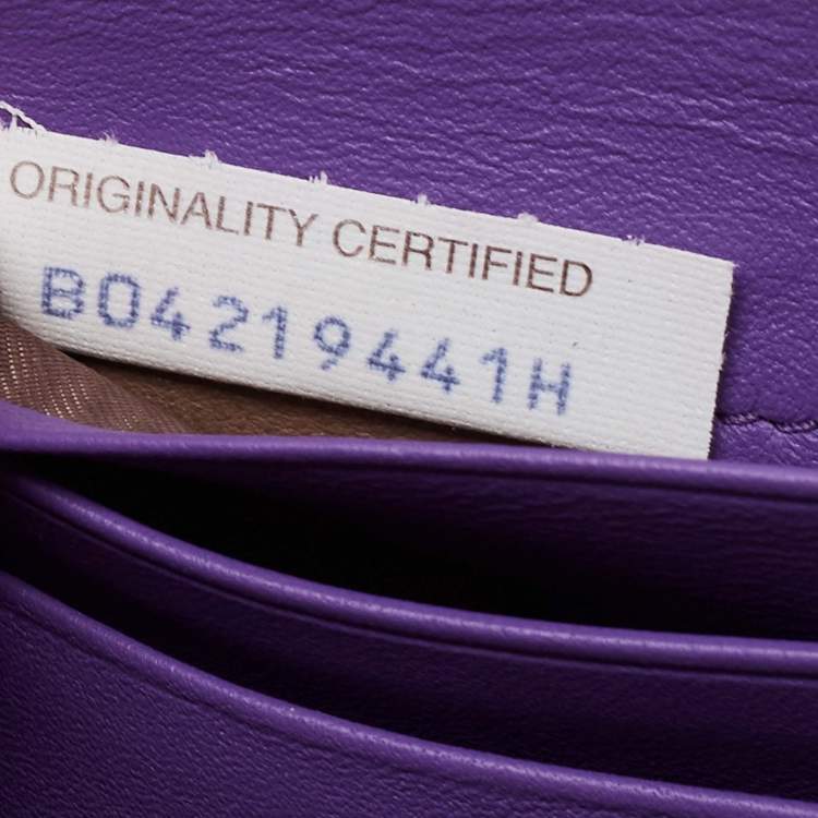 Pre Owned Bottega Veneta Purple Intrecciato Leather Zip Around Wallet