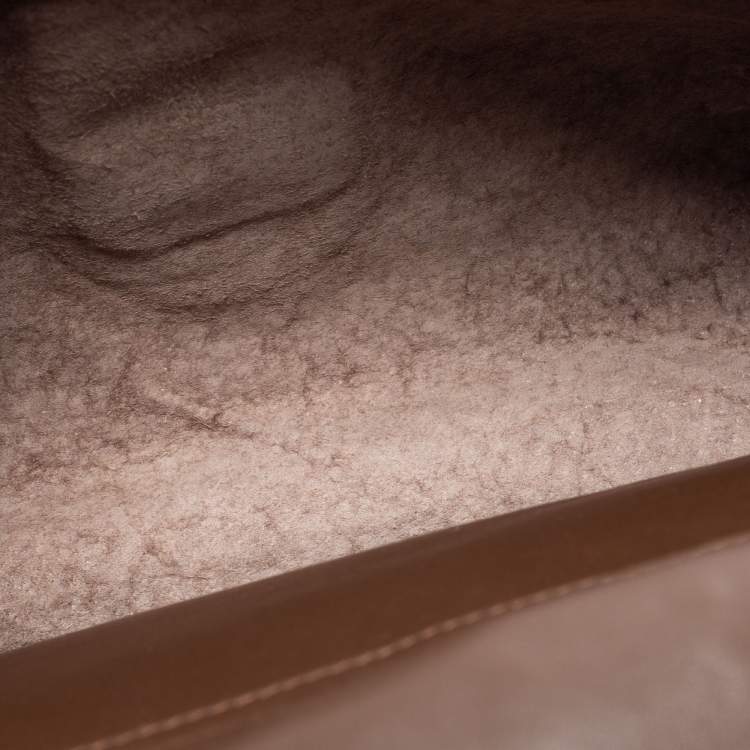 Pre Owned Bottega Veneta Brown Leather Intrecciato Double Sided Flap Shoulder Bag