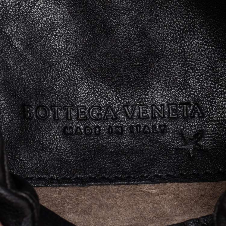 Pre Owned Bottega Veneta Black Intrecciato Leather Belt Bag