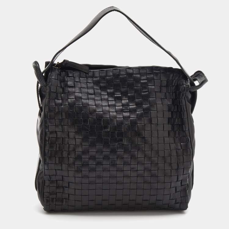 Pre Owned Bottega Veneta Intrecciato Leather Top Handle Bag