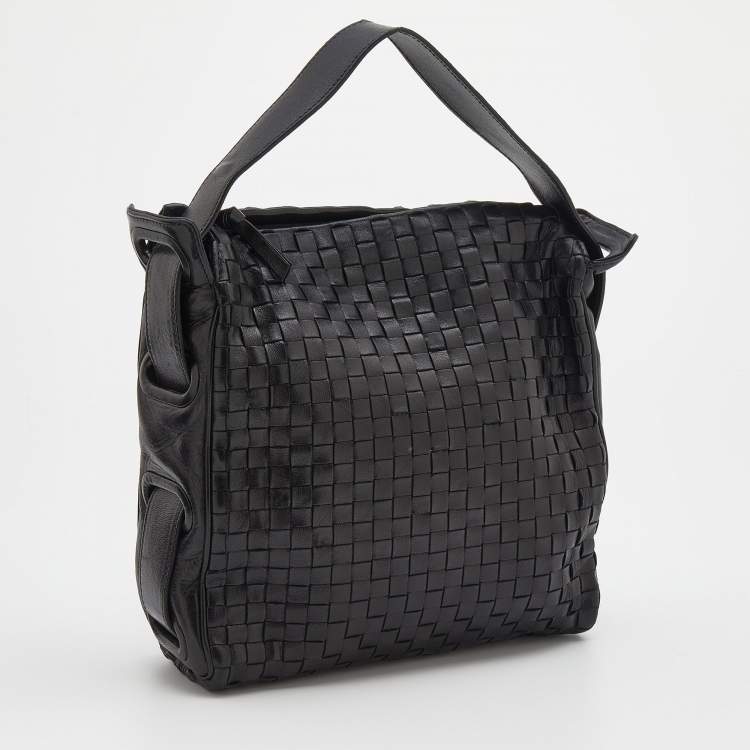 Pre Owned Bottega Veneta Intrecciato Leather Top Handle Bag