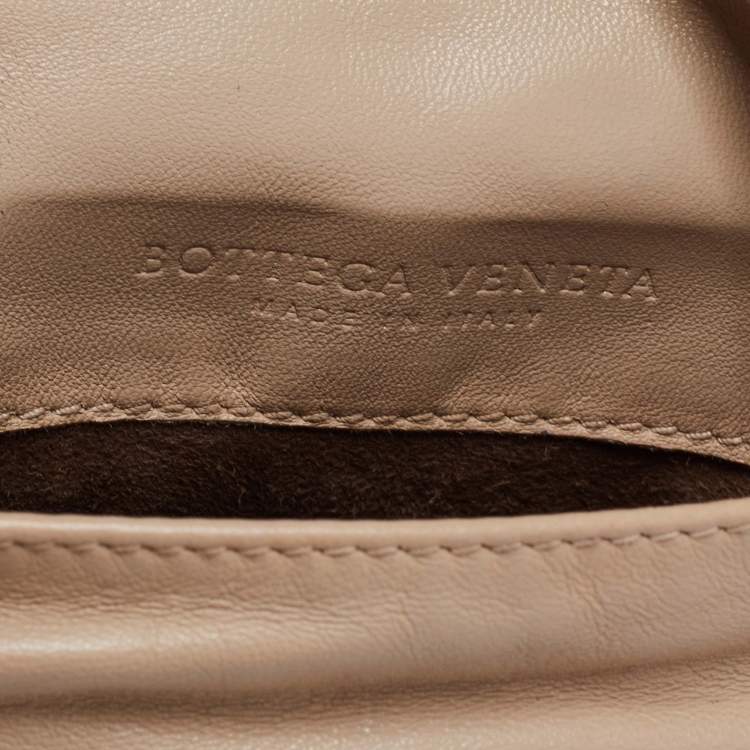 Pre Owned Bottega Veneta Beige Intrecciato Leather Mini Crossbody Bag