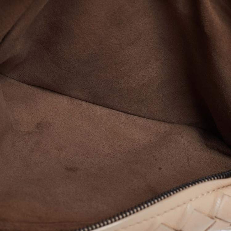 Pre Owned Bottega Veneta Beige Intrecciato Leather Mini Crossbody Bag