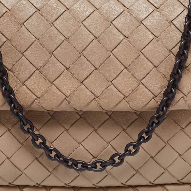 Pre Owned Bottega Veneta Beige Intrecciato Leather Mini Crossbody Bag