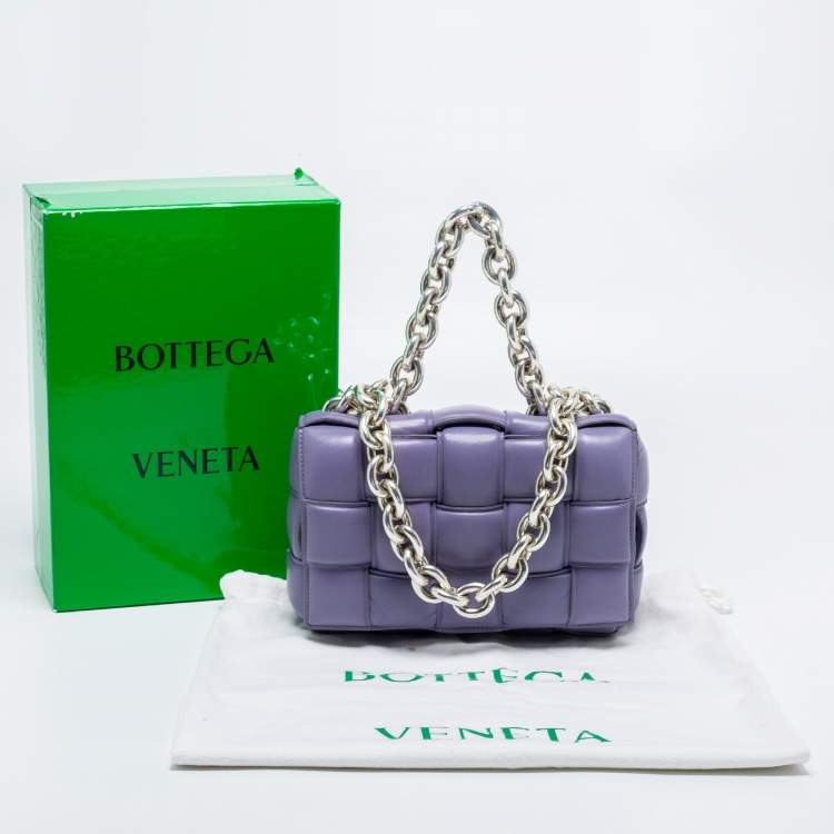 Pre Owned Bottega Veneta Lilac Padded Leather Cassette Shoulder Bag
