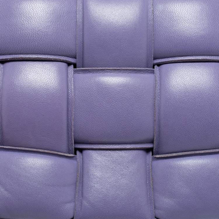 Pre Owned Bottega Veneta Lilac Padded Leather Cassette Shoulder Bag