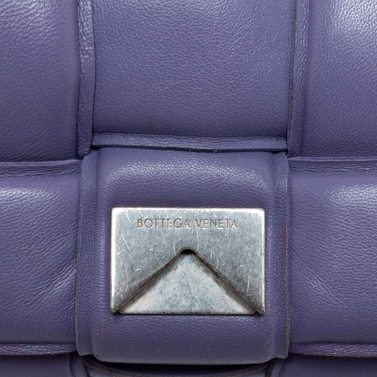 Pre Owned Bottega Veneta Lilac Padded Leather Cassette Shoulder Bag