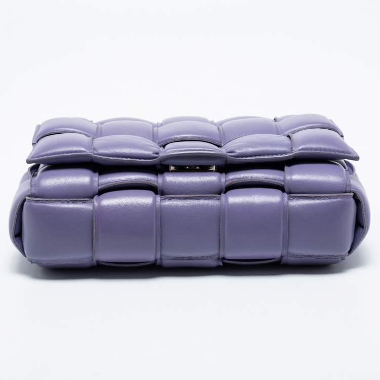 Pre Owned Bottega Veneta Lilac Padded Leather Cassette Shoulder Bag