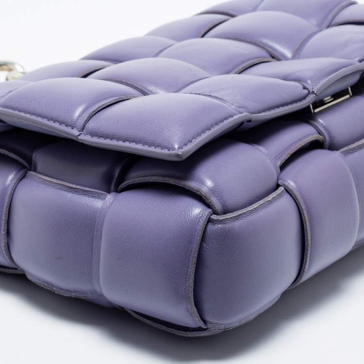 Pre Owned Bottega Veneta Lilac Padded Leather Cassette Shoulder Bag