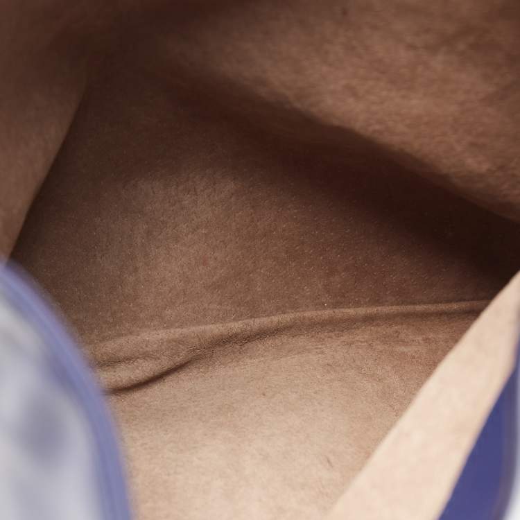 Pre Owned Bottega Veneta Dark Blue Intecciato Leather Clutch