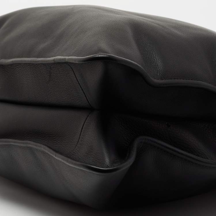 Pre Owned Bottega Veneta Black Intrecciato Leather Middle Zip Briefcase
