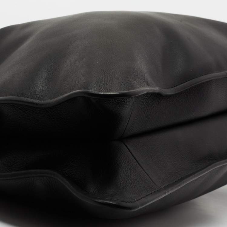 Pre Owned Bottega Veneta Black Intrecciato Leather Middle Zip Briefcase