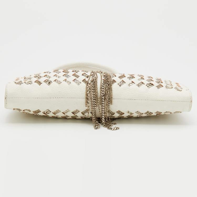 Pre Owned Bottega Veneta White Intrecciato Leather Top Handle Bag