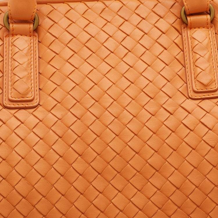 Pre Owned Bottega Veneta Tan Intrecciato Leather Satchel