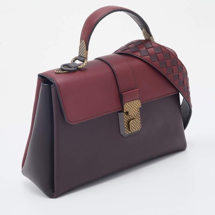 Pre Owned Bottega Veneta Tricolor Leather Small Piazza Bag