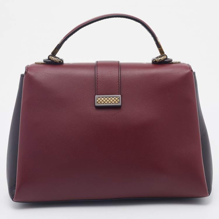 Pre Owned Bottega Veneta Tricolor Leather Small Piazza Bag