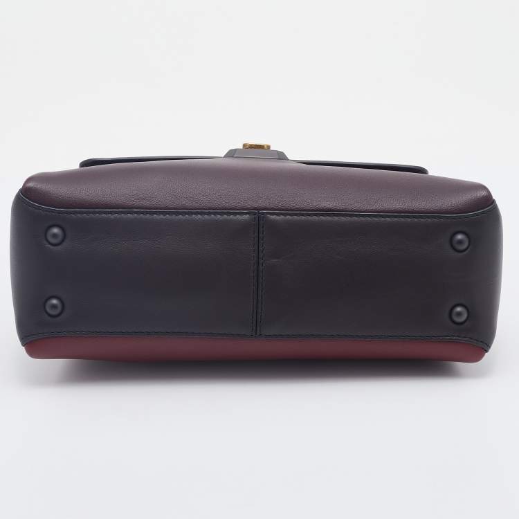 Pre Owned Bottega Veneta Tricolor Leather Small Piazza Bag