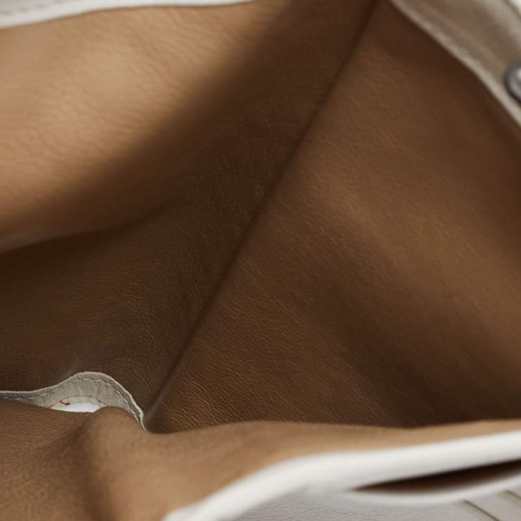 Pre Owned Bottega Veneta White Intrecciato Leather Continental Wallet